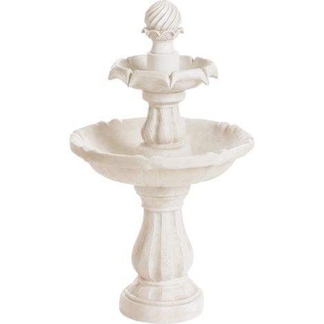 Fuente de agua para jardín exterior cascada enchufe resina beige claro Limbara