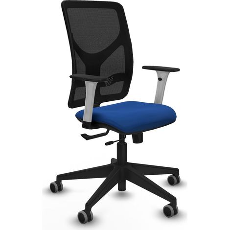 Silla de oficina piqueras y crespo Motilla cuero sintético negro brazos blancos (1/2)