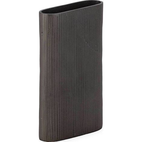 Vase en métal plomb antique strié - plomb antique (1/4)