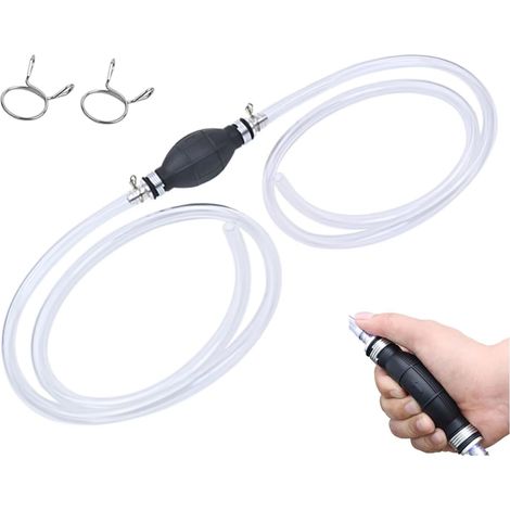Pompe Transfert l'eau Manuelle Siphon Transfert Carburant Voiture portative pour solvant d'essence d'aqueduc Liquide Diesel, gaz avec Le Tuyau Total