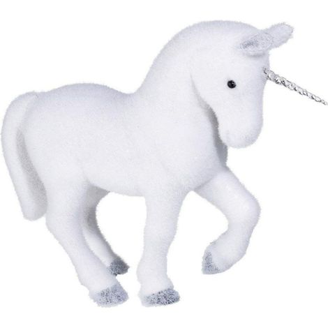 Décoration de Noël de Licorne à paillettes - Blanc - L 24 x P 10 x H 38,5 cm - Livraison gratuite (1/2)