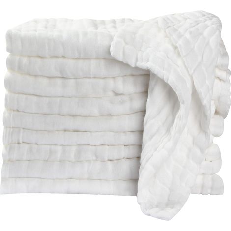 Lingette Bebe Lavable Debarbouillette Bebe Gant De Toilette Essuie Tout Lavable Serviette Visage Main Bebe Langes Coton 10 Pcs 25x25cm (1/5)