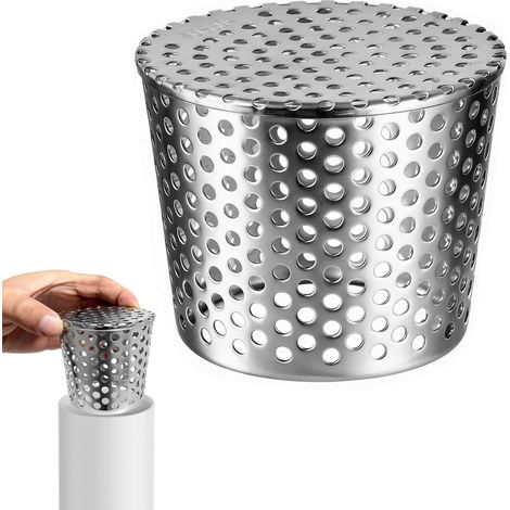 Crapaudine de Gouttière [60/75/90/110 cm] – Protege Gouttiere en Acier Inoxydable 304 (EN 1.4301) pour Gouttières et Caniveaux, Anti-Obstruction et Antirouille, compatible avec Descentes d'Eau (1/5)