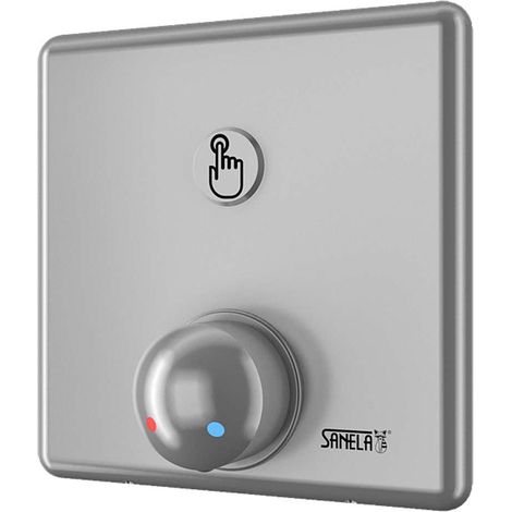 Sanela - Control de ducha con botón piezoeléctrico con grifo mezclador para agua fría y caliente, cromado SLS 02P (1/3)