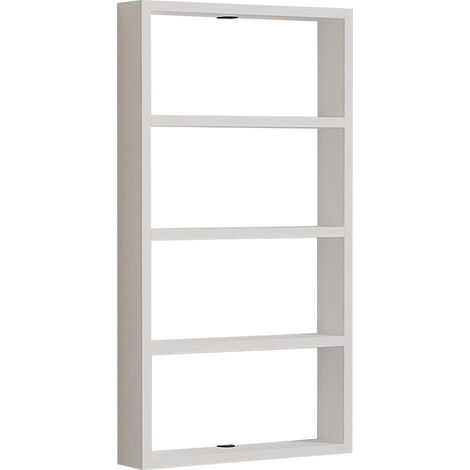 Wandregal aus Holz "Quatro" - 43 x 9 x 80 cm - Weiß