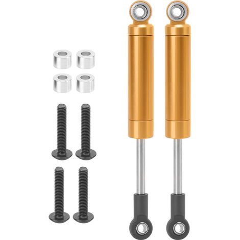 2 Pièces Amortisseurs Aluminium 92mm avec Ressort Interne pour TRAXXAS SLASH 2WD, Doré (1/5)