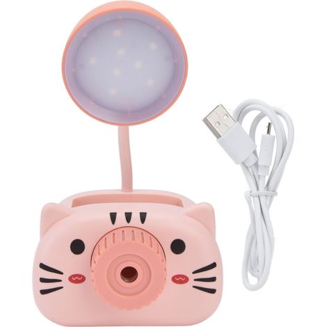 Lampe de Table LED Pliable avec Protection des Yeux, Porte-Stylo et Chargeur USB - Rose