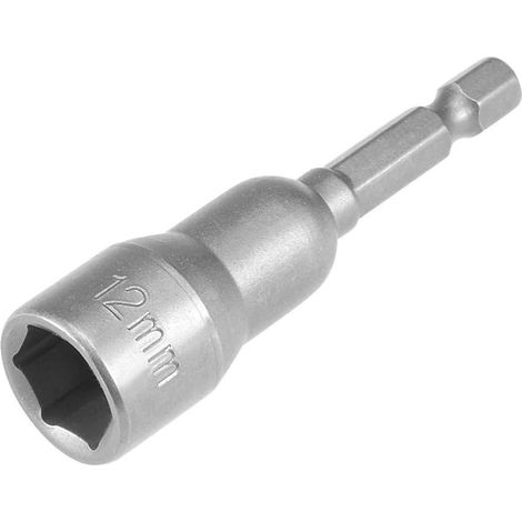 Douilles magnétiques 12 mm, douille hexagonale 1/4" pour tournevis, perceuses et adaptateurs de douille à percussion, longueur 65 mm (1/5)