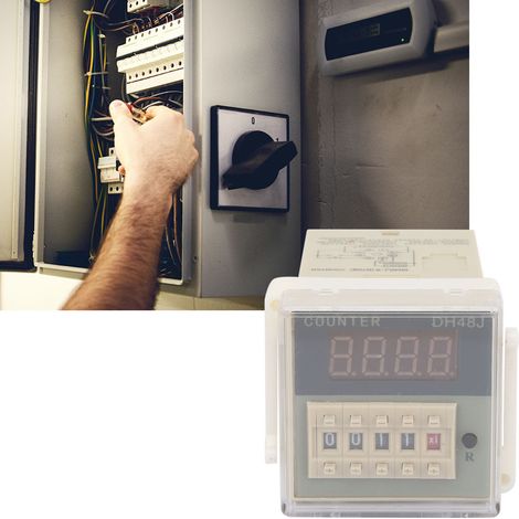 O111ROM DH48J-8 LCD digitaler elektronischer Zähler 8-poliges Verzögerungszeitrelais 0-999900 (12VAC/DC) (1/5)