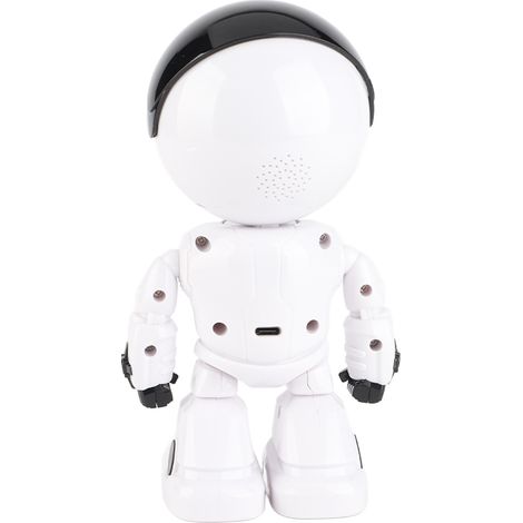 Caméra WiFi sans fil en forme de robot, vidéo HD 1080p, audio bidirectionnel, télécommande téléphonique, angle de vision horizontal de 355°, idéale pour la sécurité de votre domicile (sans carte mémoi (1/2)