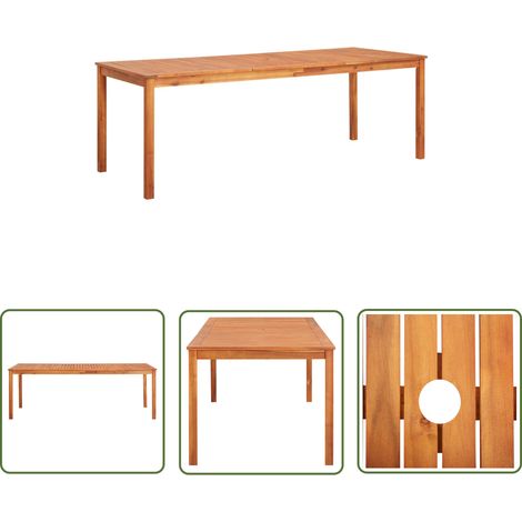 The Living Store Gartentisch 215x90x74 cm Akazie Massivholz - Gartentisch - Esstisch - Akazienholz - Outdoor Möbel - Terrassenmöbel (1/5)