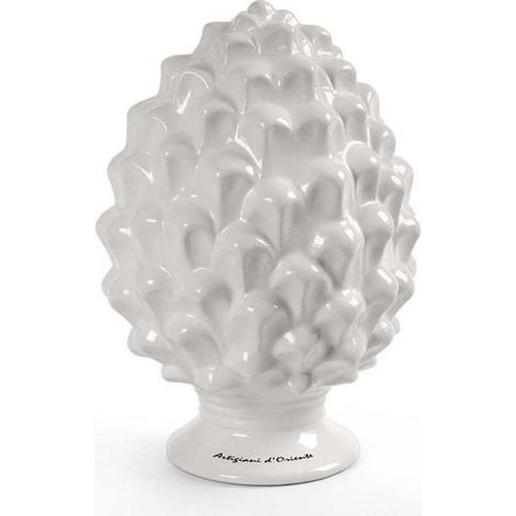 PIGNA BIANCA IN CERAMICA IDEA ARREDO 11X11X17 CM DA TAVOLO ARTIGIANI D'ORIENTE OKX