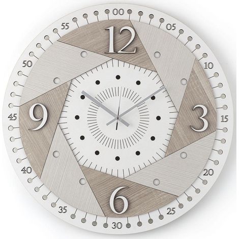 Orologio da parete rotondo in legno laminato D30 cm BRC - OTTAGONO