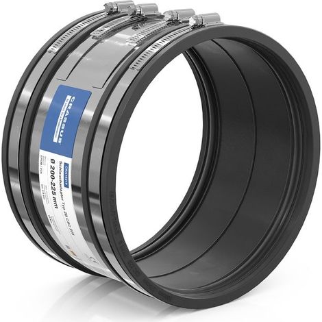 Adaptateur de tuyau CR type 2B CSC 225 (200-225 mm), jusqu'à 2,5 bar, EPDM / V2A