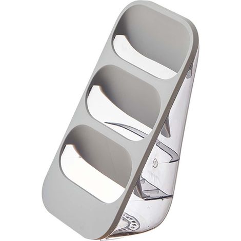 Support de rangement pour baguettes et couteaux à 3 niveaux, étanche, avec système de drainage et gris. (1/5)