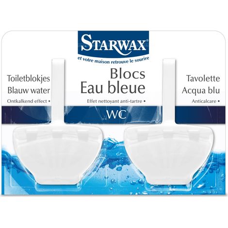 STARWAX - 2 TAVOLETTE WC ACQUA BLU IGIENIZZANTI ANTICALCARE