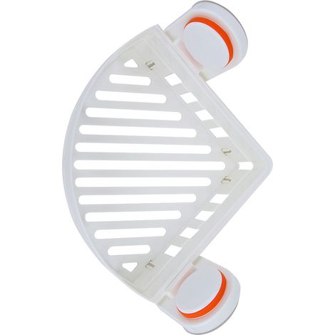 Étagère d'angle murale triangulaire avec ventouse, pour salle de bain ou cuisine. (1/4)