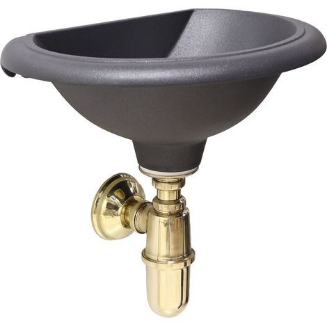 Baignoire murale modèle Olbia maison de jardin avec siphon en laiton, finition au choix : poli (1/3)