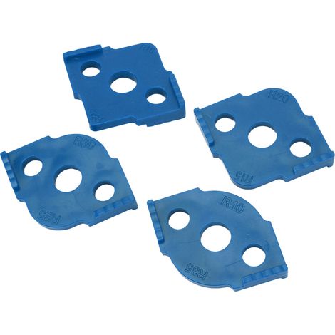Set mit 4 ABS-Rundeckenschablonen, Eckenrundungshilfe, Frässchablone für die Holzbearbeitung, blauer Eckenpositionierer (1/5)
