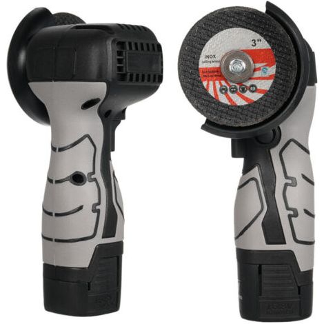 Eosnow Meuleuse d'angle sans fil, outil de meulage électrique 7000 tr/min, avec 2 batteries 16,8 V 2000 mAh et lame de coupe, pour brique polie, bois, pierre, acier (1/4)
