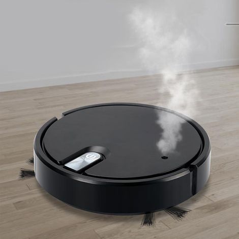 Aspirateur robot, petit appareil électroménager entièrement automatique, machine de nettoyage intelligente, balayage, lavage, aspiration, pulvérisation silencieuse, noir. (1/4)