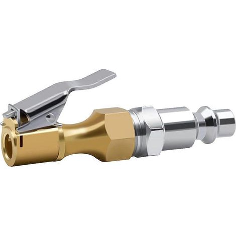 Mandrin de gonflage à dégagement rapide robuste avec clip, raccord de gonflage de pneu 1/4 pouce pour accessoires de compresseur d'air, mandrin de gonflage de pneu verrouillable pour connexion rapide. (1/3)