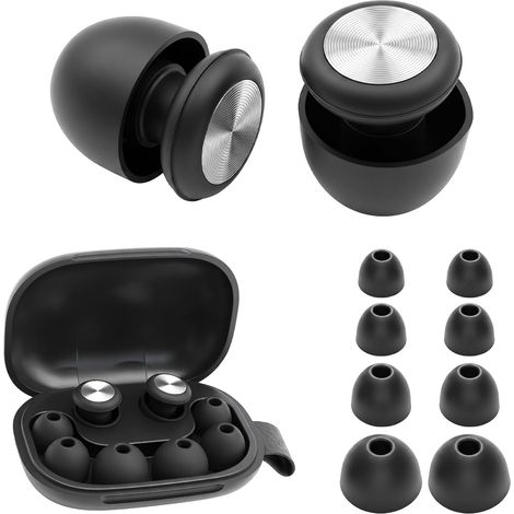Bouchons d'Oreille Sommeil Anti-Bruit 45 dB Silicone 4 Tailles (1/5)