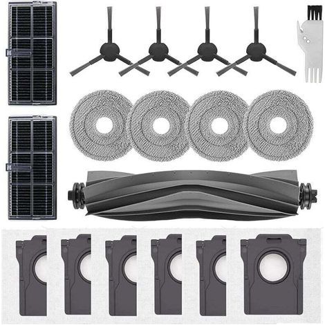 Kit Accessoires Rechange - Brosse Principale - 4 Brosse Latérale - 2 Filtre - 4 Tampon Lavable - 6 Sac Poussière - Pour Robot Aspirateur Dreame L10s Pro Ultra Heat X30 Ultra MOVA E30 Ultra (1/4)