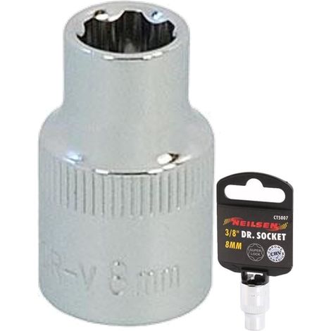 Neilsen 3/8" Drive Standard Shallow Square Metric Single Socket 8mm (1/2)