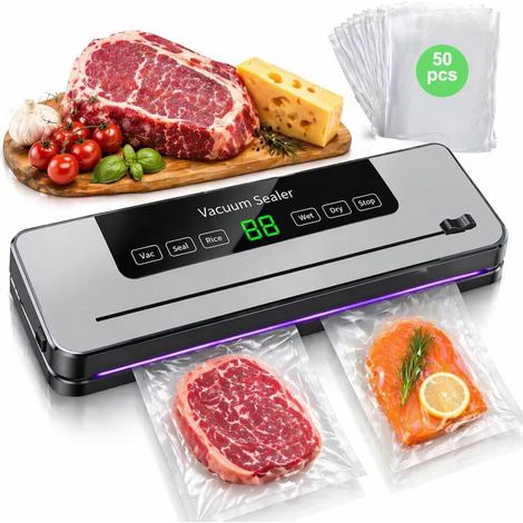 Légumes, Machine Sous Vide Alimentaire, Avec 50 Sacs Sous Vide, Appareils de Mise Sous Vide Multifonction 5 en 1, Avec (1/5)