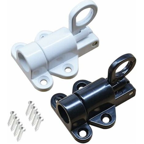 Anello di sicurezza per serratura finestra Anello di sicurezza per porta finestra Nero Molla di ritorno Fermo di sicurezza automatico in lega per porta finestra, cancello, camera da letto (1/5)