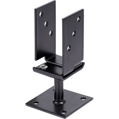 GAH U-Pfostenträger 71x110x70x70xmmverzinkt, schwarz kunststoffbeschichtet zum Aufschrauben