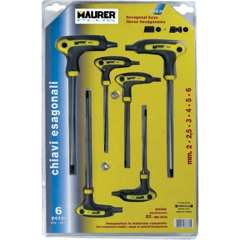 CHIAVI ESAGON. A T IN SERIE MAURER PLUS 6PZ - CF. BLISTER