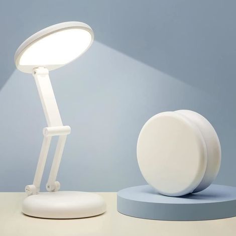 KLVGTIFS PU - Lampe de Bureau Lampe LED Portable Pliable, Lampe sans Fil, Lampe LED Rechargeable, Lampe Bureau 8 Luminosité Graduable (1/4)