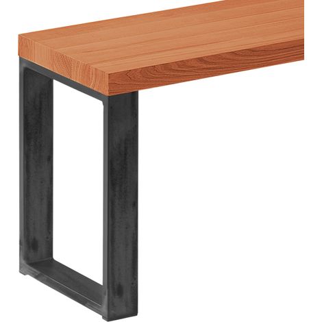 LAMO Manufaktur Sitzbank Flur Holzbank 30x60x47 cm, Möbelfüße Simple Rohstahl mit Klarlack / Dunkel, LSB-01-A-004-60-0000S (1/5)