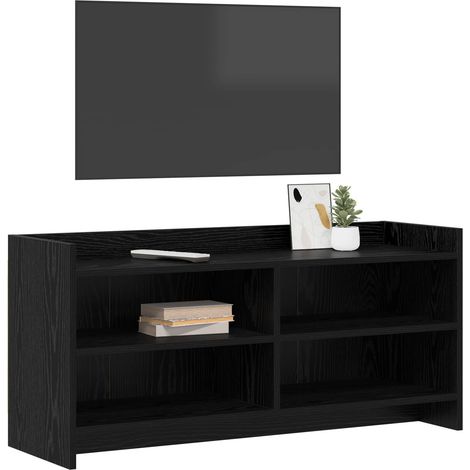 Mobile TV Armadietto TV Mobile Porta TV 100 x 33 x 47 cm Rovere Nero Legno ingegnerizzato (1/5)