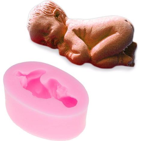 3D-Silikonform „Schlafendes Baby“ für Schokolade, Fondant und DIY-Kuchendekoration (1/5)
