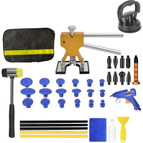 1 kit d'outils de débosselage, pour réparation de bosses sur carrosserie, pistolet à colle 100 W, compatible bâtons φ10,8-11,5 mm (1/5)
