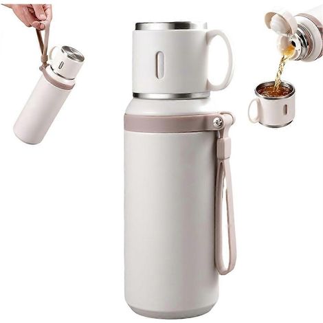 2-in-1-Isolierflasche aus Edelstahl mit Deckelbecher, Edelstahl 316, Wasserflasche, hält Getränke kalt (1/5)