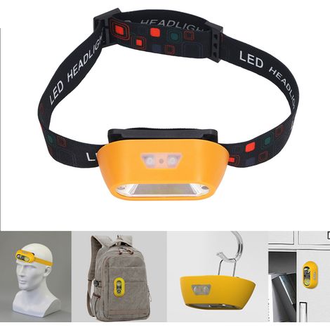 Multifunktionale, per USB aufladbare Stirnlampe, tragbare Stirnlampe, Beleuchtung und Wartung inklusive, mit rotem Warnlicht und Magnetverschluss. (1/5)