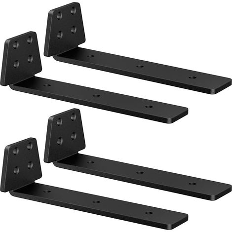 Set of 4 Wall Brackets 20 cm Black (1/5)