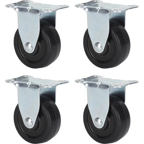 4 Roulettes en Caoutchouc Directionnelles avec Roulement Silencieux pour Table Basse Support de Plantes 2 Pouces (1/5)