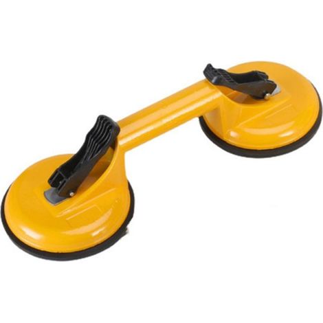Jeffergarden Lève-vitre professionnel à double ventouse jaune en alliage d'aluminium, capacité de charge de 130 kg (1/4)