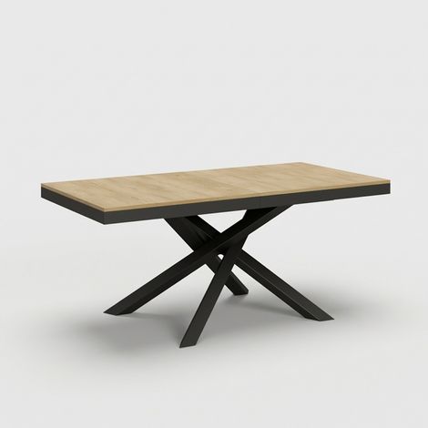 Tavolo allungabile 180/440x90 cm Volantis Evolution quercia natura telaio e gambe antracite