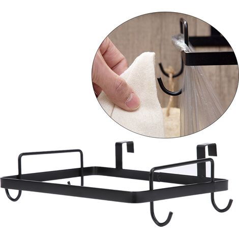 Porte-bagage à déchets suspendu - Garbage Bag Rack Iron - Black - 26x15.3x7.7cm - Pour cuisine, bureau, salon (1/5)
