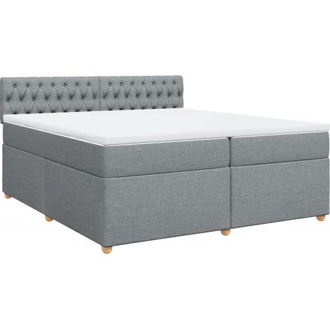 Maison Exclusive - Cama box spring con colchón tela gris claro 20 (1/5)