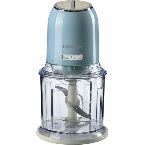 Ariete 438/05 Vintage Mini Chopper, 400W, 600ml Graduated Beaker, 2 Speeds, Stainless Steel Blades, Blue (1/2)