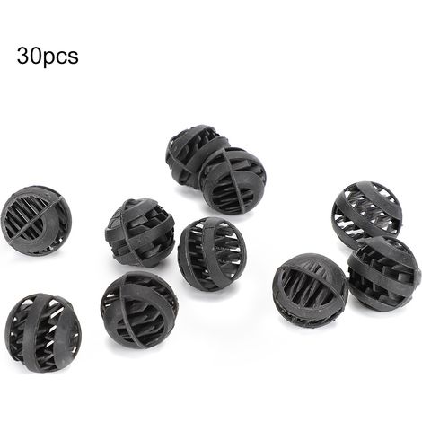 Lot de 30 billes biochimiques filtrantes noires en plastique pour aquarium d'eau douce et d'eau de mer (1/5)