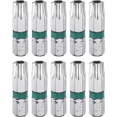 10 Embouts de Tournevis Torx T40H 1/4" Tige Hexagonale (1/5)