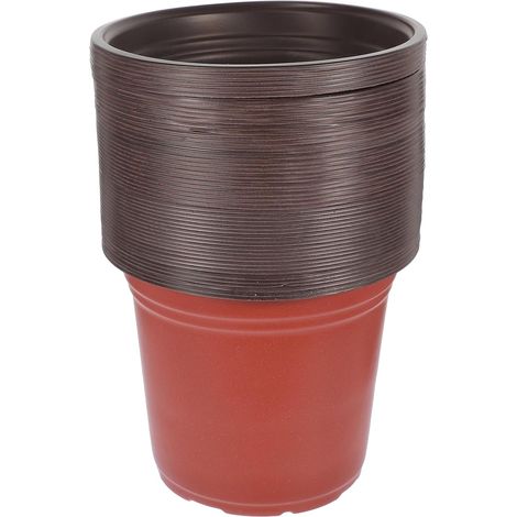Lot de 50 Pots de Pépinière - PP Bicolore - Avec Trous de Drainage - Pour Semis et Succulentes - Intérieur et Jardin - 12 Cm (1/5)